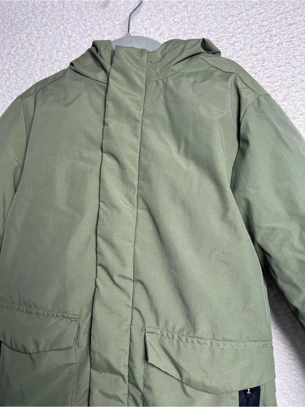 Zara Kids Toddler Green Black Puffer Coat Hood Size 3-4 Years